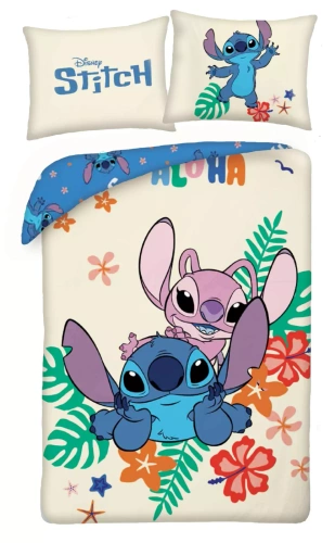 Lilo and Stitch Kids 12 Biancheria da letto in cotone Halantex - 100% cotone, cerniera, peso 115 g/m²