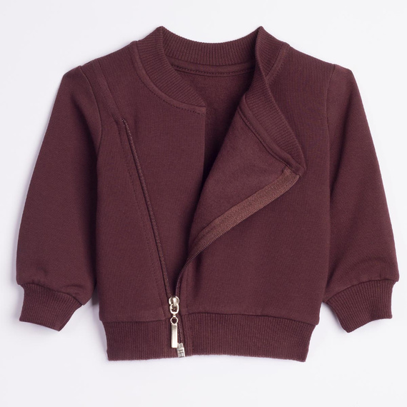 226273 Nicol HANIA Felpa ramoneska bambini marrone scuro cotone