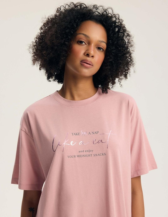 Koszula nocna Henderson Ginger 45412 rosa 100% cotone manica corta