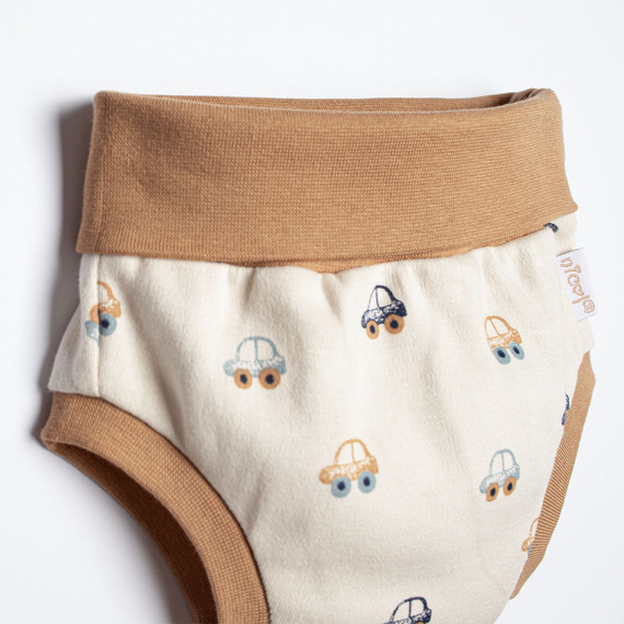 Bloomers per neonati Nicol 222087 2-pack in cotone crema e con macchinine