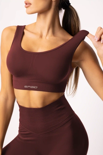 Reggiseno sportivo SPAIO Flex 2.0 bordeaux senza cuciture - sostegno stabile e comfort