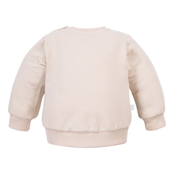 Felpa Beary Cool Eevi - beige chiaro, cotone, stampa orsetto