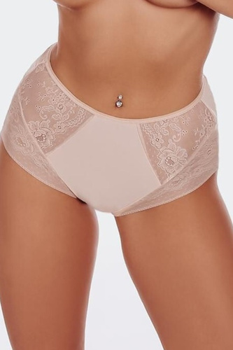 FUNNY DAY Fiamma Slip Donna Vita Alta Microfibra Pizzo Comfort Beige