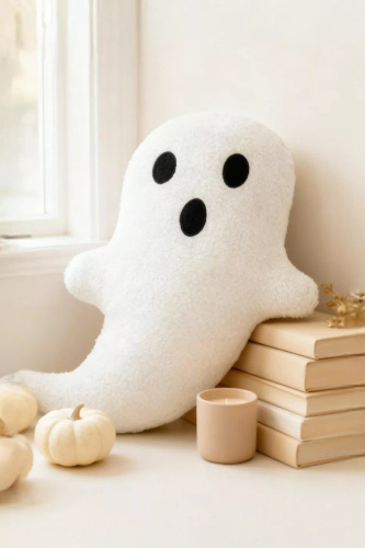 Boucle ghost Cuscino decorativo Spod Igły i Nitki - bianco 28x40 cm, decorazione per Halloween e autunno