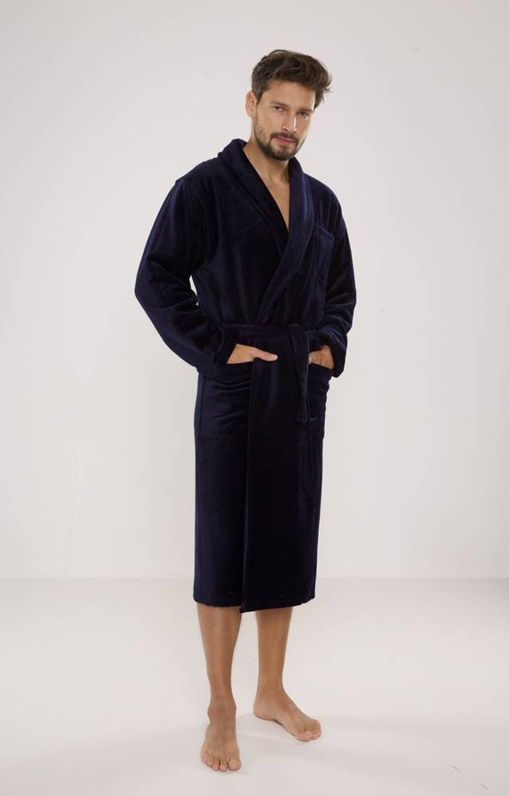 803 / 819 Vestaglia da uomo in spugna gemellare Forex - tutto blu navy (blu scuro)