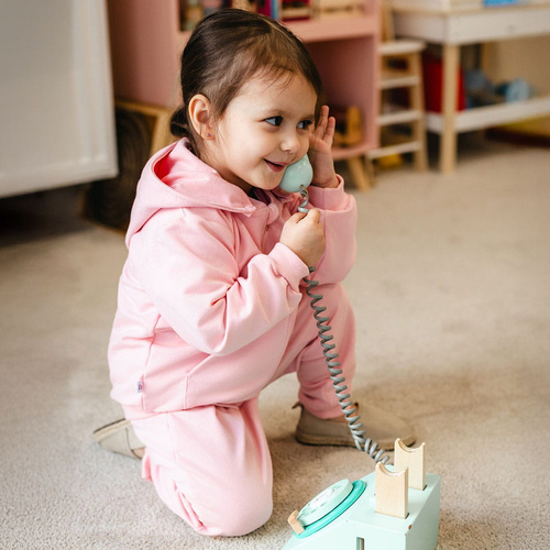 Tuta bambina Eevi Cherry rosa cotone set felpa pantaloni