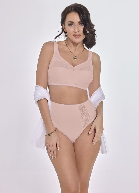 Irena 585 Reggiseno morbido Maxi Viki in rosa porcellana - senza ferretto, in pizzo, spalline larghe, comfort ed eleganza