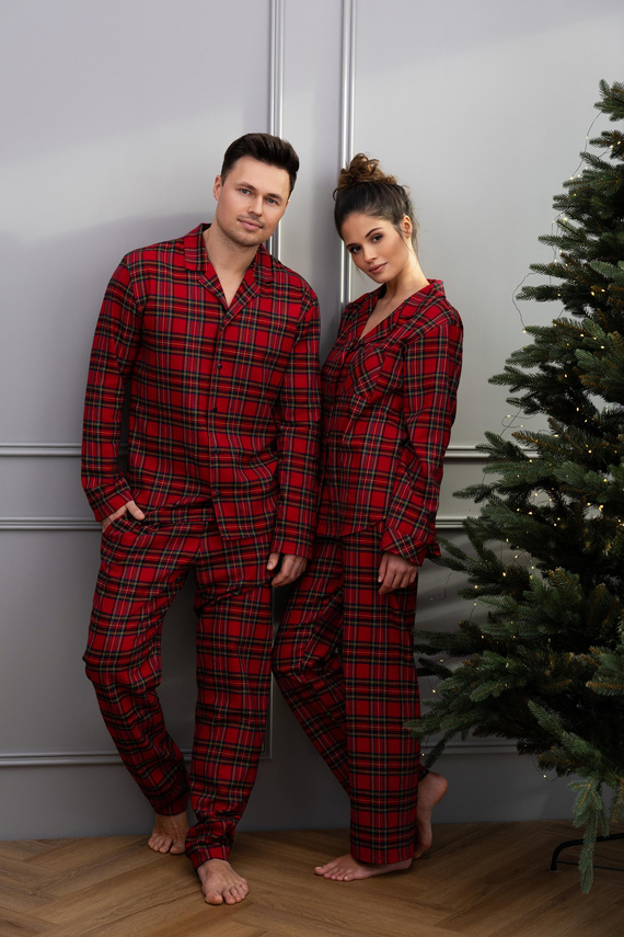 Pigiama da uomo Philip Sensis - flanella a quadretti, con zip