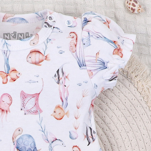 ABN-5486 Abito da neonato Nini del Mondo Sommerso - cotone biologico, leggero e morbido
