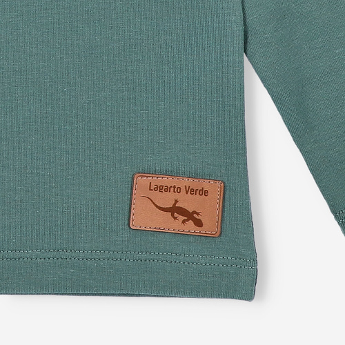 KAR-1020 Camicetta a maniche lunghe da ragazzo Lagarto Verde - cotone con elastan, produzione polacca