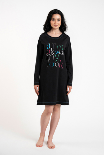 Camicia da notte Olza Moda italiana - nero