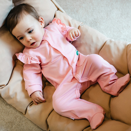 Tutina neonato Eevi Cherry con piedi cotone morbida comoda