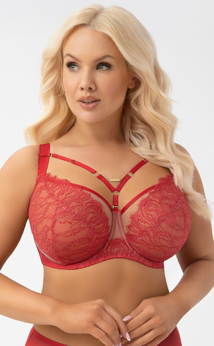 Reggiseno soft Gorsenia G 008 Flavia bordeaux pizzo seno grande