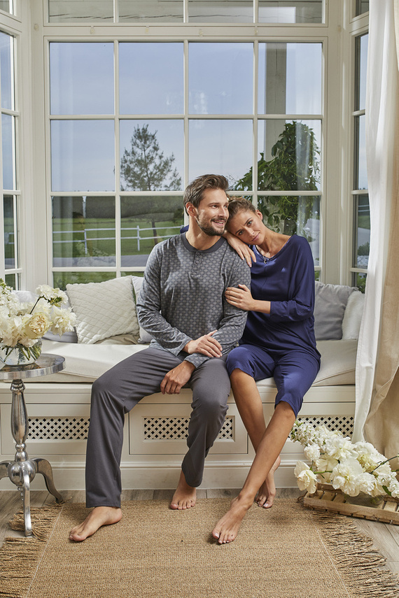 Pigiama da donna Song Maniche a 3/4, pantaloni a 3/4 Moda italiana - blu navy