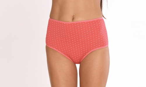 018 Sara De lafense mutandine a vita alta - lampone a pois