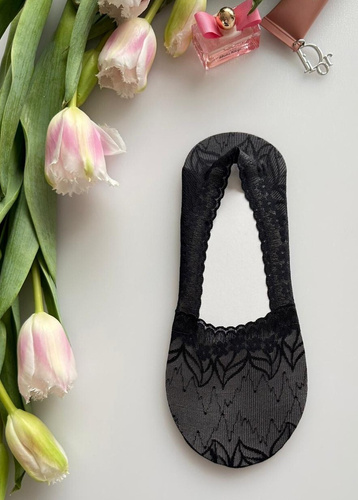 Ballerine donna Magnetis in pizzo con silicone – calzini invisibili black