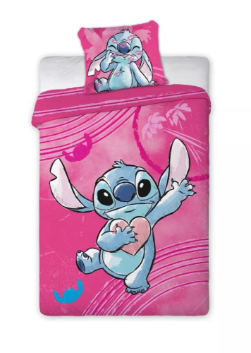 Lilo e Stitch Biancheria da letto in cotone rosa | Disney | Jerry Fabrics Biancheria da letto per bambini
