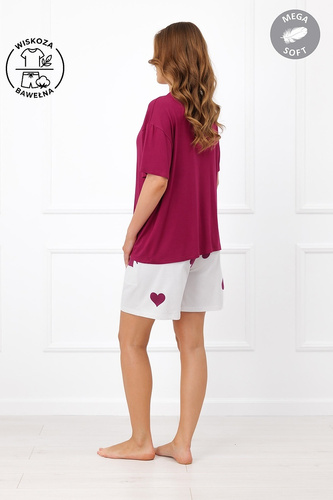 Italian Fashion Kioga Pigiama donna in viscosa Mega Soft pantaloncini cuori