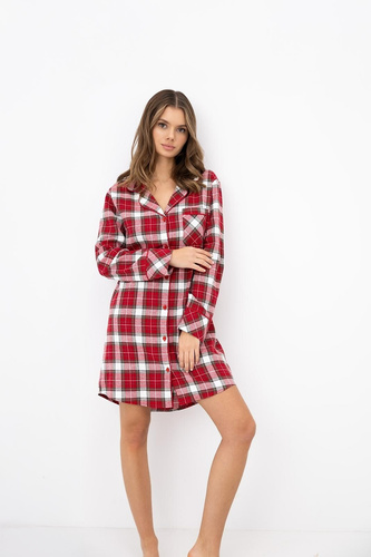 Elia Nightgown Sensis - Camicia da donna in cotone con maniche a 3/4 e motivo natalizio
