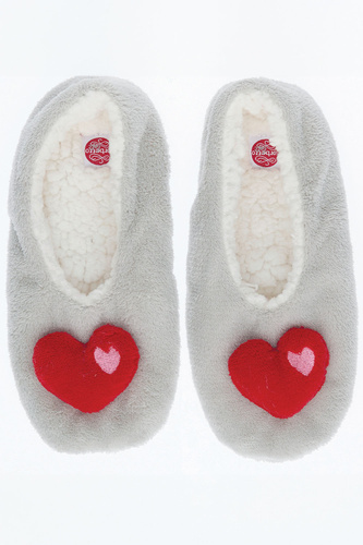 Pantofole Campbell Sorbetto da donna - peluche, cuore e suola antiscivolo