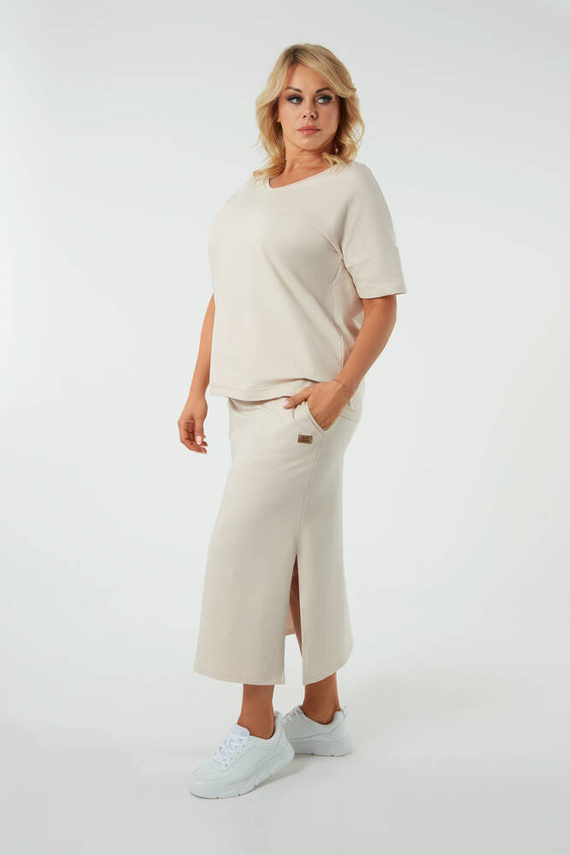 Maxi gonna da donna Stella Moda Italiana - beige