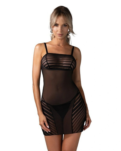 Chemise Lune Bellis Obsessive nero mesh aderente + perizoma