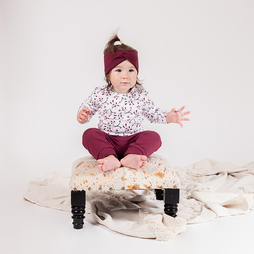 217095 Body in cotone a maniche lunghe Alisa Nicol - fantasia floreale