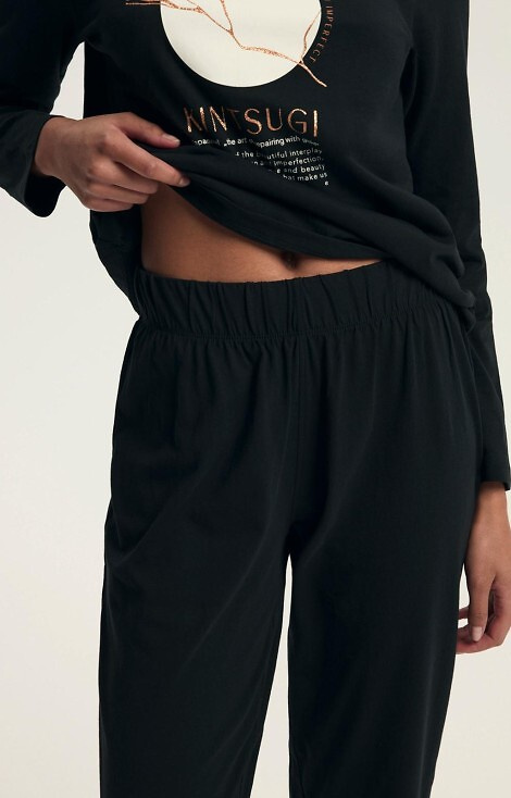 43727 Pigiama donna Dairoku Henderson nero - cotone, lunghezza. maniche e pantaloni