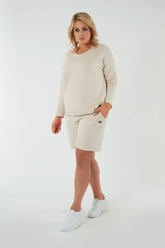 Pantaloncini corti da donna Madri Moda Italiana - beige