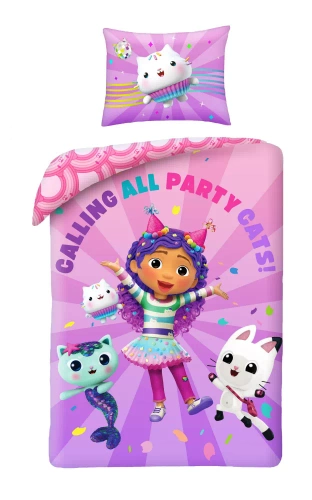 Gabi Cat House Halantex biancheria da letto per bambini - rosa, set