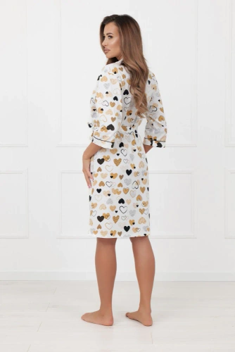 Vestaglia da donna Soreno Italian Fashion - cotone, manica 3/4, legata