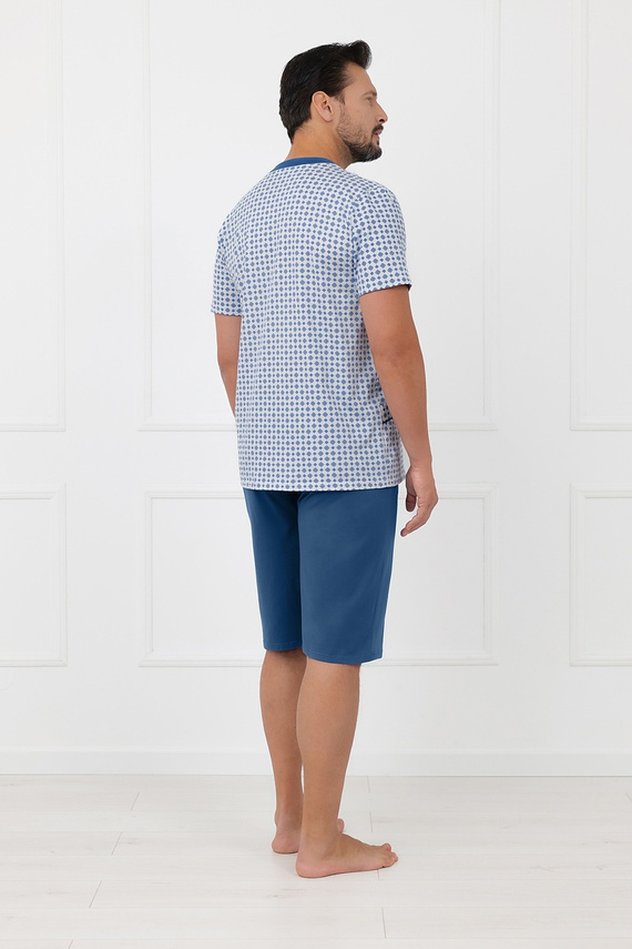 Pigiama uomo Homer Italian Fashion in cotone, corta, con apertura frontale