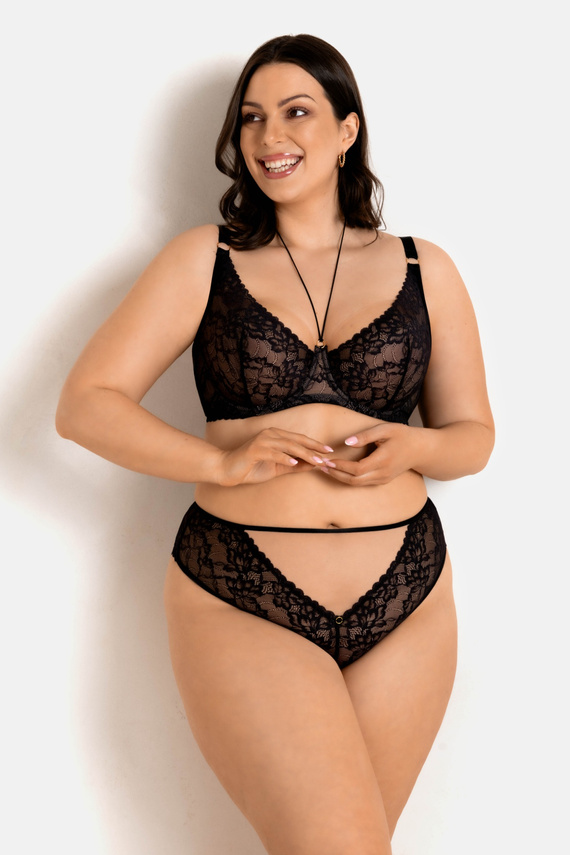 19235 Slip Magic Brasil Mediolano - pizzo, tulle color carne, accenti dorati