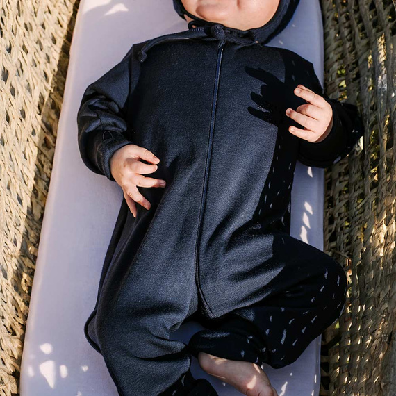 Pagliaccetto Merino Eevi - blu navy, 100% lana merino, zip reversibile