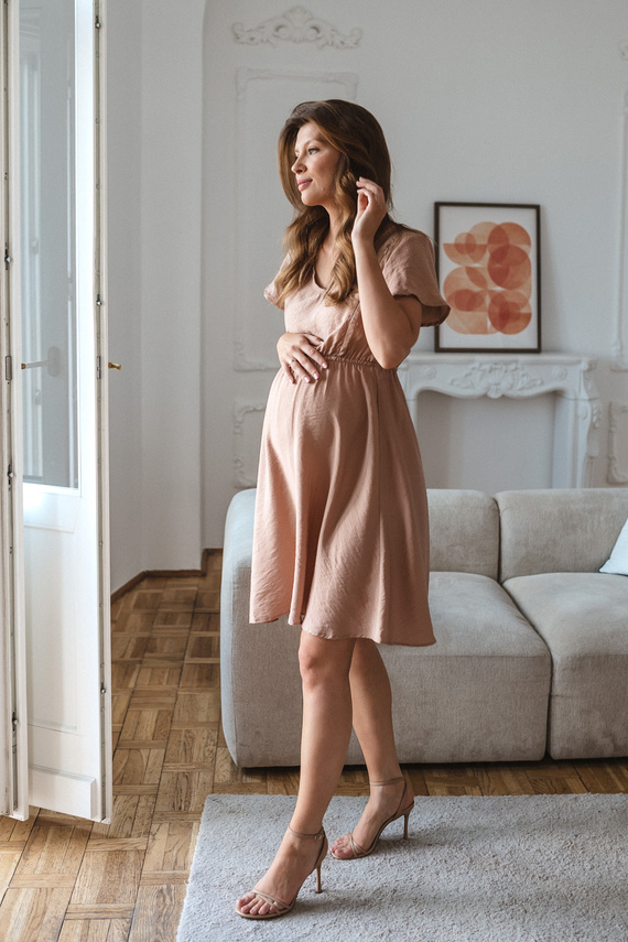 Milk & Love Lovely Dress abito premaman e per allattamento in viscosa beige