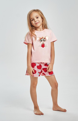 Taro 3559 Mika pigiama bambina rosa 100% cotone