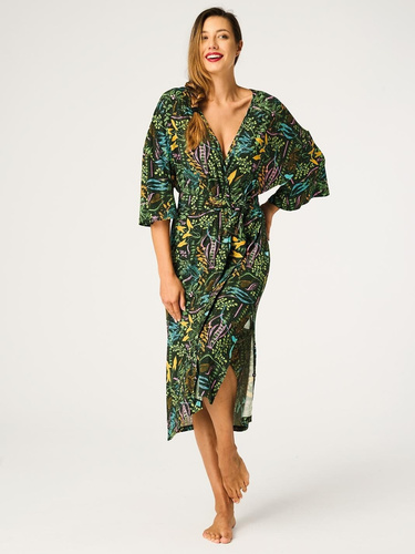 Key LGL 574 Verde – Vestaglia donna 95% viscosa con stampa