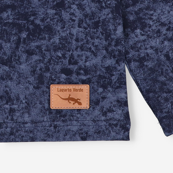 KAR-1021 Camicetta a maniche lunghe da ragazzo Lagarto Verde blu navy - cotone con elastan, produzione polacca