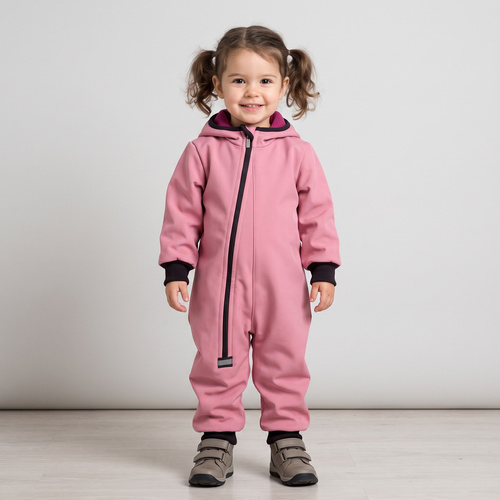 Tuta bambini Nicol 229080 Softshell con pile rosa