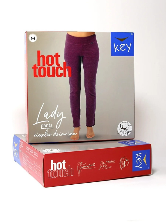 KEY Hot Touch LHE 729 5 beige pantaloni donna caldi 95% cotone gamba dritta