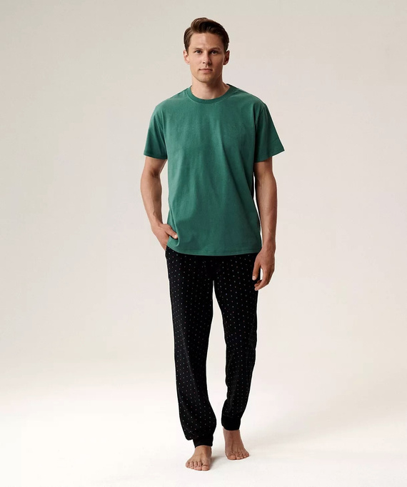 Pigiama da uomo NMP-388 Verde atlantico - cotone, manica corta