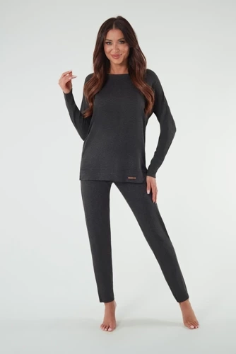 Akord Set donna manica lunga, pantaloni lunghi Moda italiana - melange scuro