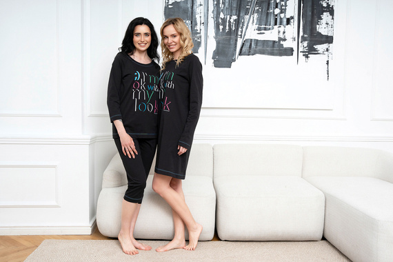 Camicia da notte Olza Moda italiana - nero