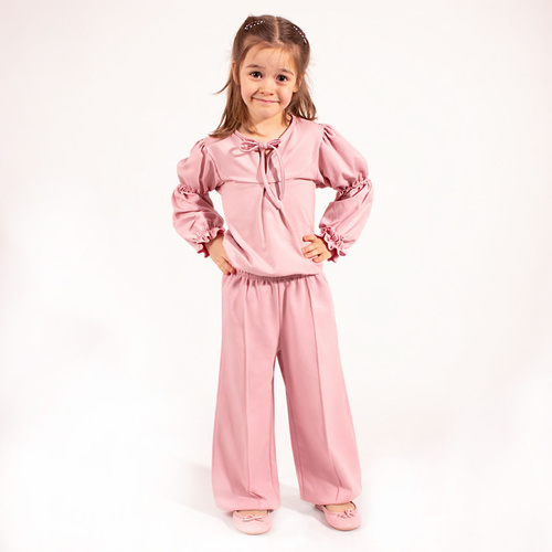 Blusa bambina Nicol 220140 rosa cotone elegante con fiocco
