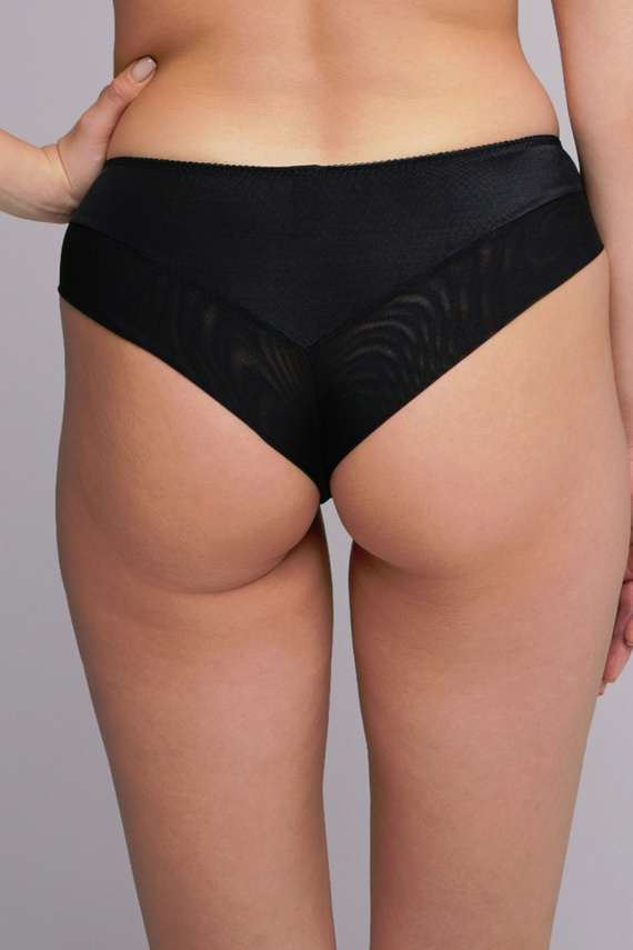 2256 Mutandine brasiliane Ava nero - microfibra liscia, finitura sensuale, vestibilità perfetta