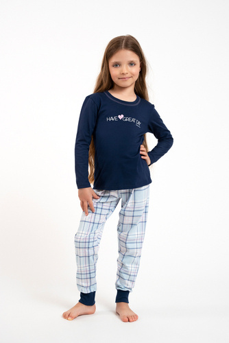 Pigiama da bambina Glamour Italian Fashion - blu navy/stampa