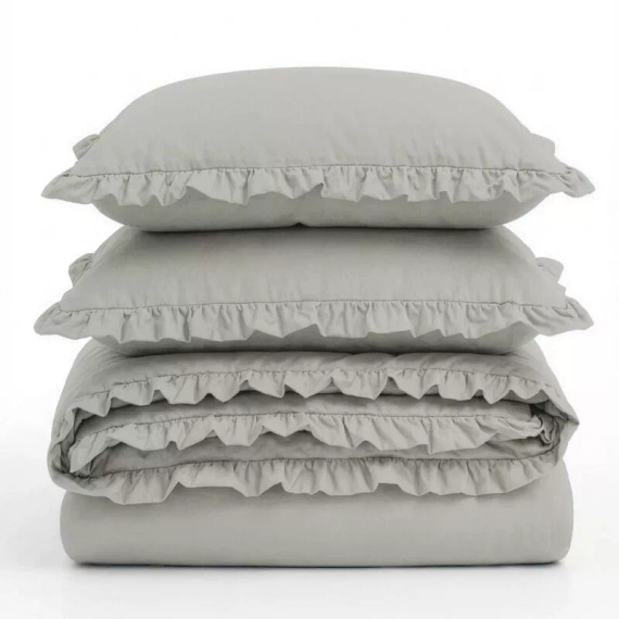 Biancheria da letto in cotone con volant Eurofirany 100% cotone con cerniera beige