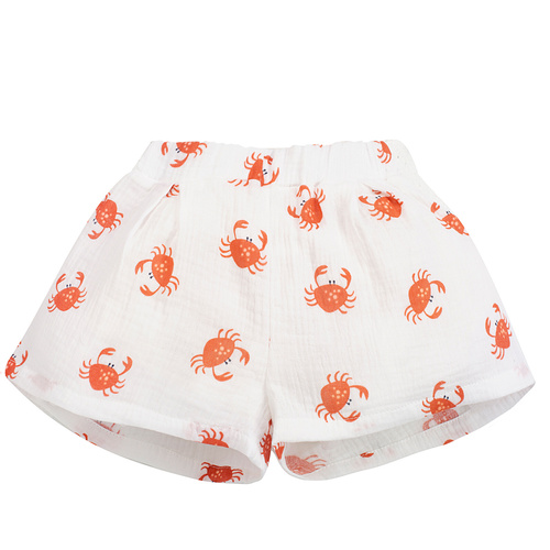 Pantaloncini corti in mussola ecru di Crabs per bambina Pinokio - comfort e stile per l'estate
