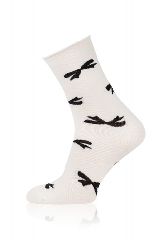 S183D Figaro Calze lunghe da donna non stirate Moda italiana - fiocchi