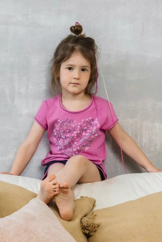 Ontega Pigiama bambina Moda italiana - amaranto/blu scuro